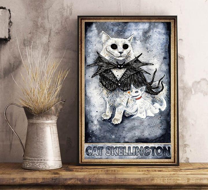 Cat Skellington Ghost Cat Dracula Canvas Poster Cat Skellington Ghost Cat Dracula Canvas Poster