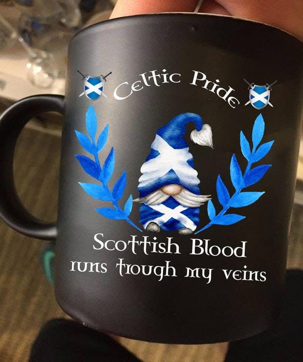 Celtic Pride Scottish Blood Runs Through My Veins Blue Gnome Flag Of Scotland Black Mug Celtic Pride Scottish Blood Runs Through My Veins Blue Gnome Flag Of Scotland Black Mug