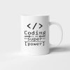 Coding Is My Super Power Programmers Developer Simple White Mug