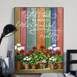 Colorful Vintage Beauty Flowers And I Think To Myself What A Wonderful World Canvas Poster