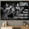 Couple Who Train Together Stay Together Gym Fitness Canvas Poster