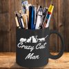 Crazy Cat Man Animal Lover Simple Black Mug