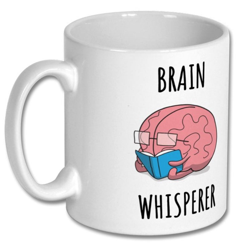 Cute Brain Whisperer Reading Book Simple White Mug Cute Brain Whisperer Reading Book Simple White Mug