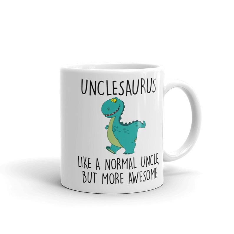 Cute Dinosaur Unclesaurus Like A Normal Uncle But More Awesome Simple White Mug Cute Dinosaur Unclesaurus Like A Normal Uncle But More Awesome Simple White Mug