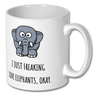 Cute Elephant I Just Freaking Love Simple White Mug Cute Elephant I Just Freaking Love Simple White Mug