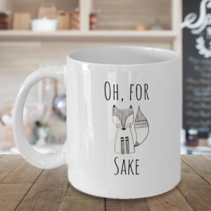 Cute Funny Fox Oh For Sake Coffee Tea Simple White Mug Cute Funny Fox Oh For Sake Coffee Tea Simple White Mug