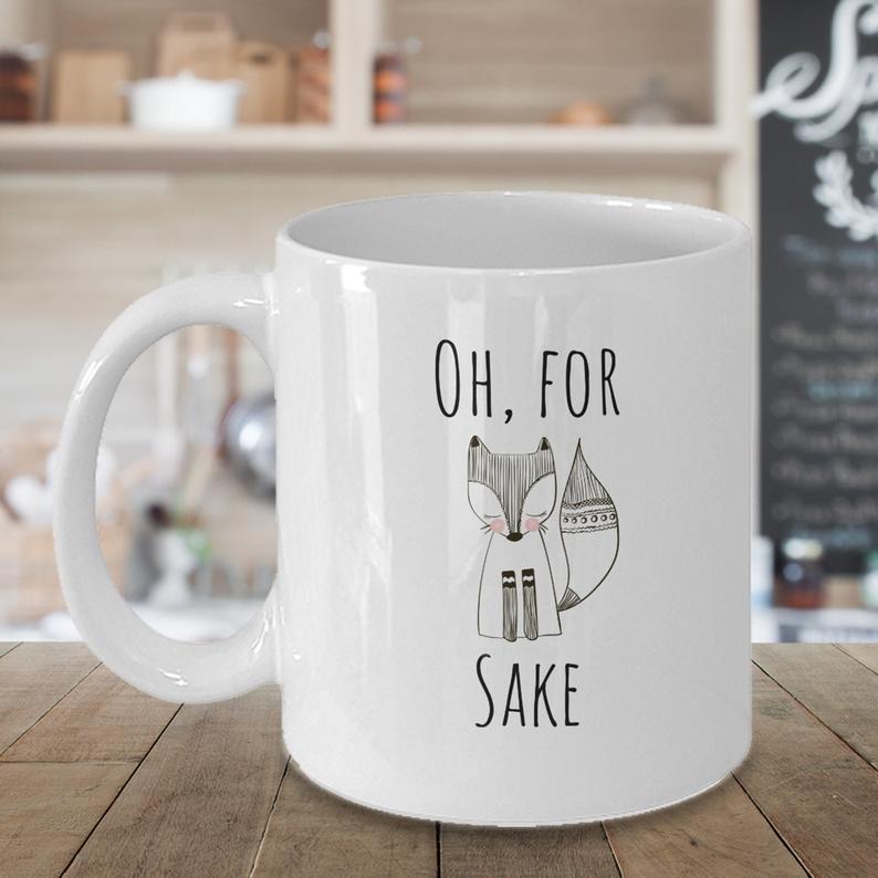 Cute Funny Fox Oh For Sake Coffee Tea Simple White Mug Cute Funny Fox Oh For Sake Coffee Tea Simple White Mug