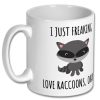 Cute I Just Freaking Love Raccoons Simple White Mug