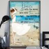 Dance With The Waves Move With The Sea Let The Rhythm Of The Water Set Your Soul Free Lady Girl On The Beach Turtles Starfishes Canvas Poster