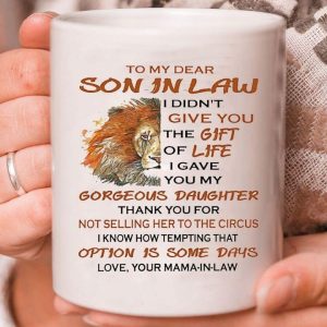 Dear Son In Law Gorgeous Daughter Life Gift Simple White Mug Dear Son In Law Gorgeous Daughter Life Gift Simple White Mug