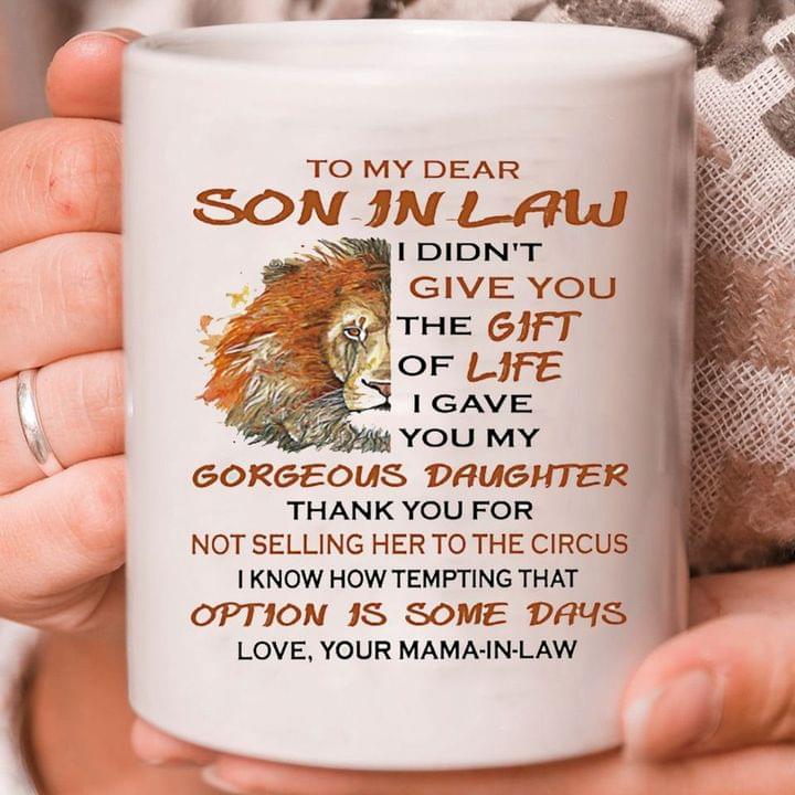 Dear Son In Law Gorgeous Daughter Life Gift Simple White Mug Dear Son In Law Gorgeous Daughter Life Gift Simple White Mug