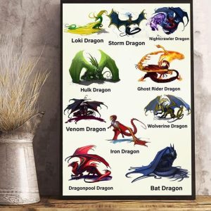 Different Kinds Of Dragons Canvas Poster