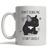 Don’t Scare Me I Fart Easily Cartoon Bulldog White Mug