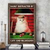 Easily Distracted By Cats And Billboards Cat Playing Billiards Canvas Poster