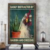 Easily Distracted By Garden And Chickens Canvas Poster