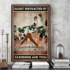 Easily Distracted By Gardening And Yoga Young Lady Girl Doing Yoga Relaxation Trees Canvas Poster