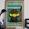 Easily Distracted By Labs And Tennis Black Dog Keeping Balls In Mouth Canvas Poster