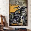 Easily Distracted By Motorcycles Black Cool Motorcycles Canvas Poster
