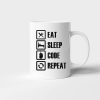 Eat Sleep Code Repeat Developer Programmers Simple White Mug