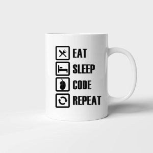 Eat Sleep Code Repeat Developer Programmers Simple White Mug Eat Sleep Code Repeat Developer Programmers Simple White Mug