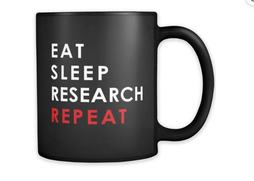 Eat Sleep Research Repeat The Simple Learning Black Mug Eat Sleep Research Repeat The Simple Learning Black Mug