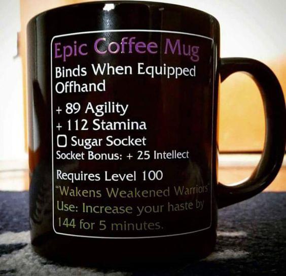 Epic Coffee Mug Binds When Equipped Offhand Gaming Gamer Black Mug Epic Coffee Mug Binds When Equipped Offhand Gaming Gamer Black Mug