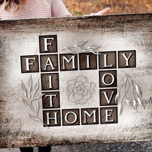 Family Faith Home Love Words Canvas Poster