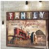 Family Where Life Begins &amp Love Never Ends Farmer Farming Tractor Canvas Poster