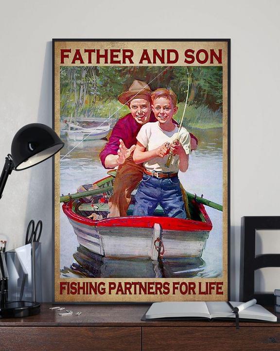 Father And Son Fishing Partners For Life Dad And Son Go Fishing Family Canvas Poster Father And Son Fishing Partners For Life Dad And Son Go Fishing Family Canvas Poster