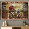 Father And Son Riding Partners For Life Dirt Bike Family Love Canvas Poster