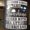 Finnish Girls Are Sunshine Mixed With A Little Hurricane Flag Of Finland Black Mug