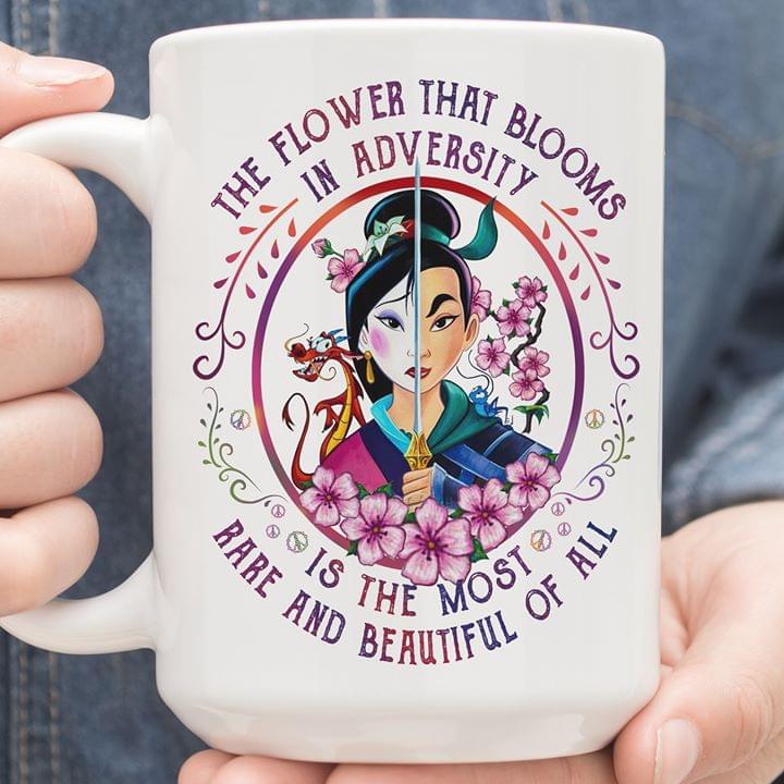 Flower That Blooms Adversity Beautiful Warrior Girl Mulan Simple White Mug Flower That Blooms Adversity Beautiful Warrior Girl Mulan Simple White Mug