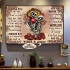 Flowers Mexican Skeleton Love Name Customized Personalized Canvas Poster