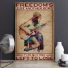 Freedom’s Just Another Word For Nothing Left To Lose Hippie Girl Guitar Canvas Poster