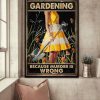 Gardening Because Murder Is Wrong Yellow Dress Girl Holding Shovel Canvas Poster