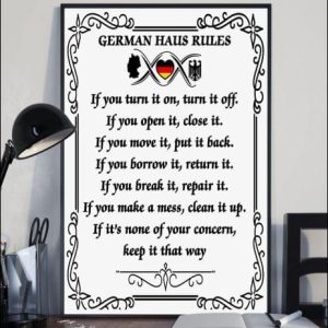 German Halls Rules Germany Flag Symbol Hometown Canvas Poster