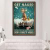 Get Naked Unless You Are Just Visiting Don’t Make It Weird Cartoon Horse Taking Shower Canvas Poster