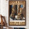 Give A Girl The Right Shoes And She Can Conquer The World Flowers Cowgirl Boots Canvas Poster