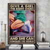 Give A Girl The Right Shoes And She Can Conquer The World Skate Rollerblading Canvas Poster