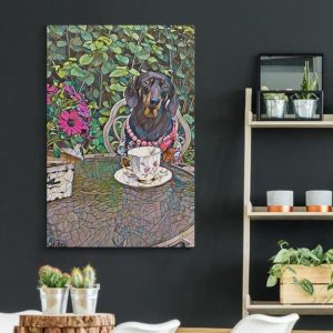 Glasses Broken Effect Art Dachshund Pet Dog Animal Love Canvas Poster