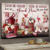 God Is Great God Is Good Let Us Thank Him For Our Food Christmas Kitchen Canvas Poster
