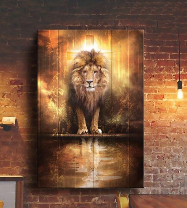 God Jesus Lion And Sheep Canvas Poster