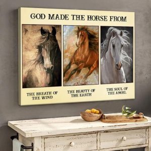 God Made The Horse From Wind Earth Angel Animal Love Canvas Poster