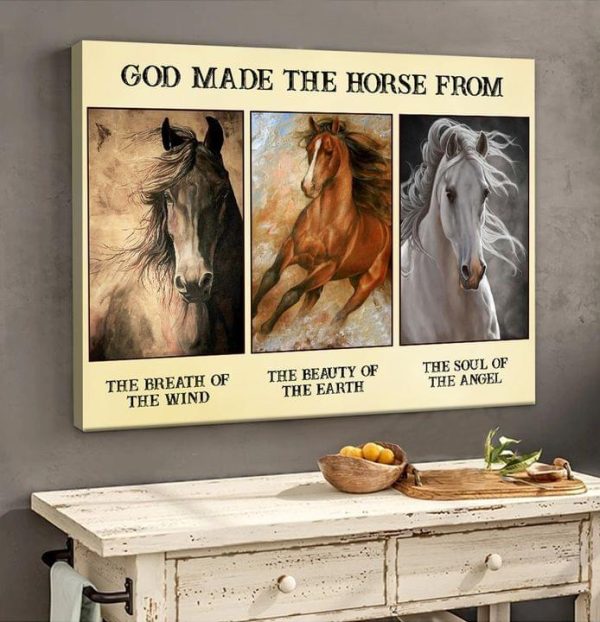 God Made The Horse From Wind Earth Angel Animal Love Canvas Poster