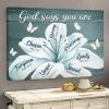 God Says You Are Strong Precious Lovely Special Unique Forgiven Chosen Flower Butterflies Canvas Poster