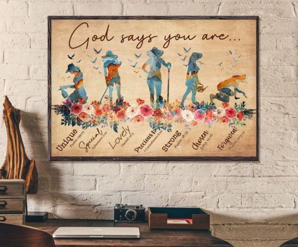 God Says You Are Unique Special Lovely Precious Strong Chosen Forgiven Farmers In The Field Canvas Poster
