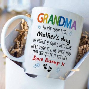 Grandma Enjoy Your Last Mother’s Day Family Love Grandmother White Mug Grandma Enjoy Your Last Mother’s Day Family Love Grandmother White Mug