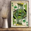 Green King Weed Playing Card Canvas Poster