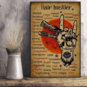 Hair Hustler Hand Sign With Hairstyling Tools Canvas Poster