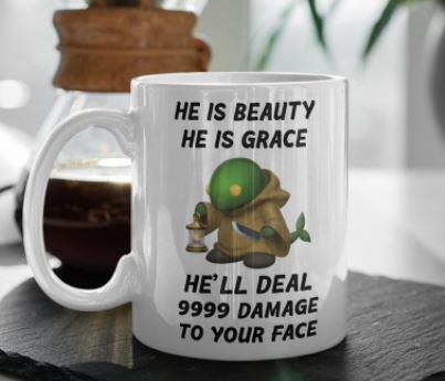 He Is Beauty Grace Deal 9999 Damage Your Face Gaming Simple White Mug He Is Beauty Grace Deal 9999 Damage Your Face Gaming Simple White Mug